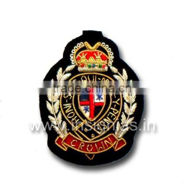 Embroidered bullion wire badges