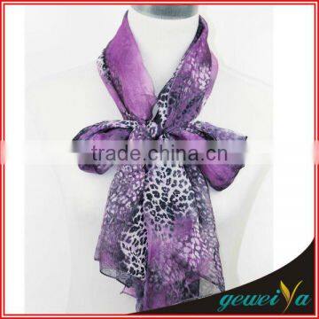 Soft New Purple Printed Leopard Scarves