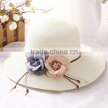 B40087A Latest Korea straw bucket flower hats