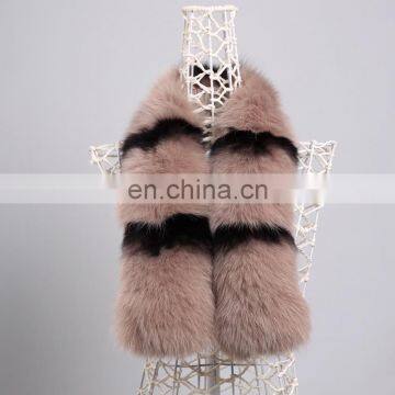 Long pattern phase color fox fur collar scarf custom color fur scarf