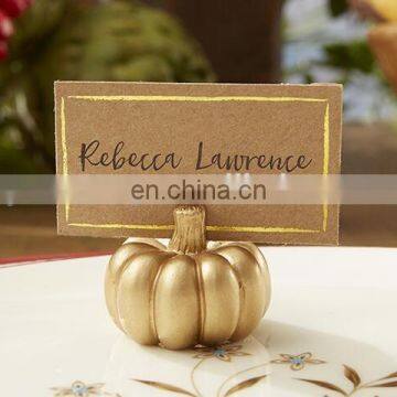 New Arrival Wedding Party Favors Gold Pumpkin Place Card Holder