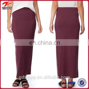 Wine Color Fashion Cotton long Skirt For Women