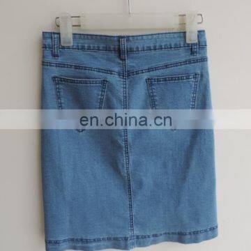 New Desigh Women Jean Skirt,Knee Length Women Denim Skirts,Blue Jean Skirt With Button Girl Denim Skirts photo-6