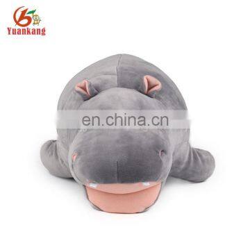 2017 New Design Creative Lovely Plush Stuffed Animal Funny Hippo Pillow Toy for Babies