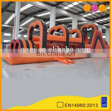 Manufacturer supply 2 lane inflatable bouncer obstacle course with hurdle run