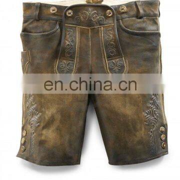 2015 High quality embroidery oktoberfest lederhosen bavarian lederhosen kniebund lederhosen Mens all size