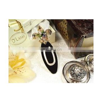 Murano Fleur de Lis bookmark black white gold