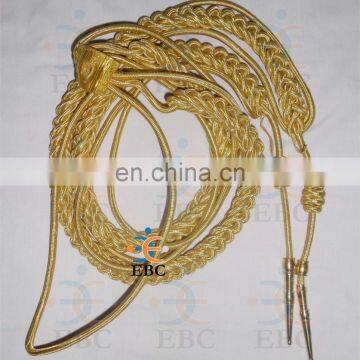 Military Aiguillette, Gold Wire Military Double Tip Uniform Aiguillette, Navy Aiguillette Lanyard, Shoulder Cord