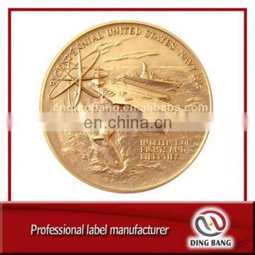 Professional Metal Crafts Custom Warship Design Metal Collection Souvenir Round Fake Gold Coin