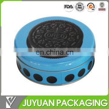 High quality round biscuit packaging metal tin for cookie wholesale