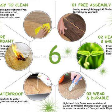 SPC Floor Vinyl Flooring Sheet Tiles Slotted Click Lock 5.0mm Thickness 0.15mm Wear Layer photo-4