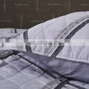 Patchwork Reversible Queen 90gsm Microfiber Fabric Quilt Bedspread Set photo-3