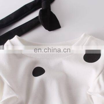 Solid Color Wave Point Pattern Full Sleeve Romper Jumpsuit With Headband Beautiful Girls Daily Wear Romper photo-4