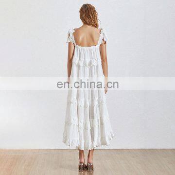 TWOTWINSTYLE Strapless Off Shoulder Backless Ruffles Bow Dresses Female Fashion 2020 photo-6