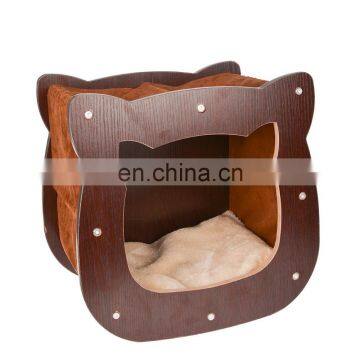 Outdoor Folding Cheap Play Indoor Wooden Tree Scratcher Bed Pet Cat House photo-4