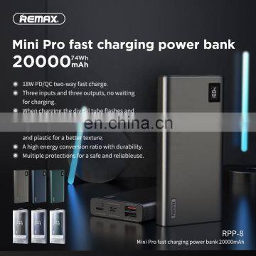 Remax 2020 Popular Portable Mini Pro Multi-interface I/O Fast Charging Power Bank