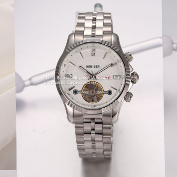 Wholesale Luxury Stainless Steel Tourbillon Automatic Mechanical Men Wrist Watche
