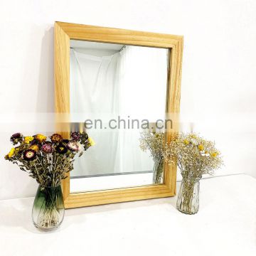 Double Function Wood Frame Rectangle Silver Mirror