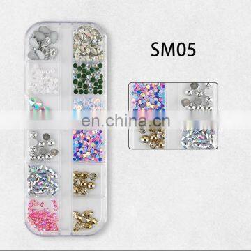 Mixed Flatback Nail Rhinestone Manicure 3D Nail Sequins DIY Manicure Nail Art Decoration