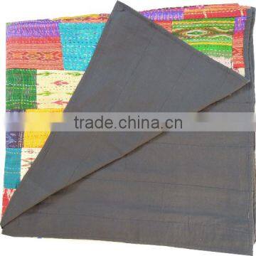 Jaipuri Kantha Quilt Patchwor Throws,Ralli,Gudari Handmade Tapestery Queen Patola Bedspreads photo-3