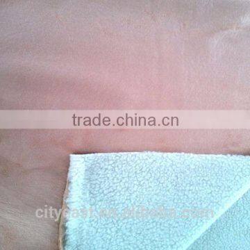 Suede Fabric Bonded With Lamb Velvet Fabric