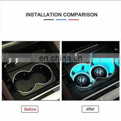 Led Water Coaster Water Glass Atmosphere Light Sticker for Alfa Romeo 159 147 156 Giulietta 147 159 Mito Car Stylin photo-2