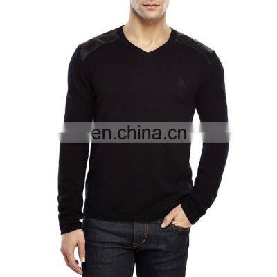 Mens Fashion Woolen Sweater with shoulder pad