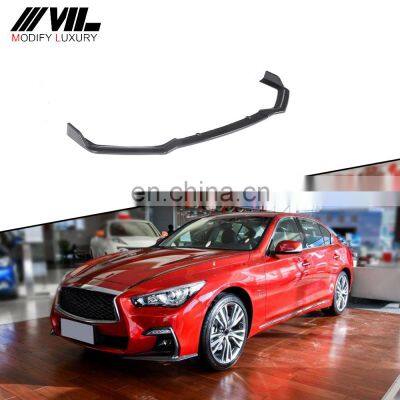 for 2018-2019 Infiniti Q50 Carbon Look Glossy Black Front sport Bumper Lip Spoiler