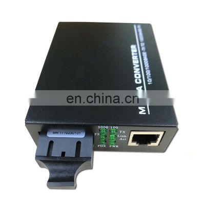 FO SM SC to RJ45 Converter/10/100/1000Base-Tx to 1000base-Fx SM dual fiber optical media ocnverter