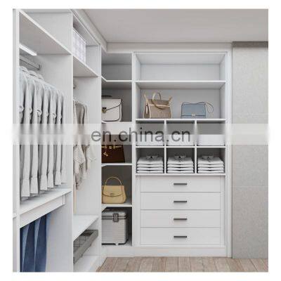 Modern House Wooden Wardrobes Walk-in Closet With Led Lighting