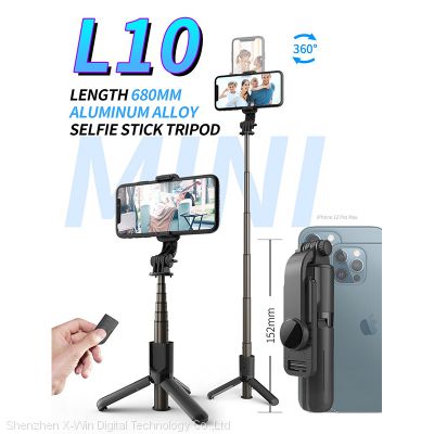 L10   Aluminum Alloy mini Bluetooth Tripod Selfie Stick