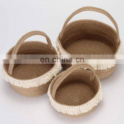 Affordable Wholesale Price Decorative Under Shelf Round Nursery Baby Kids Storage Basket photo-5