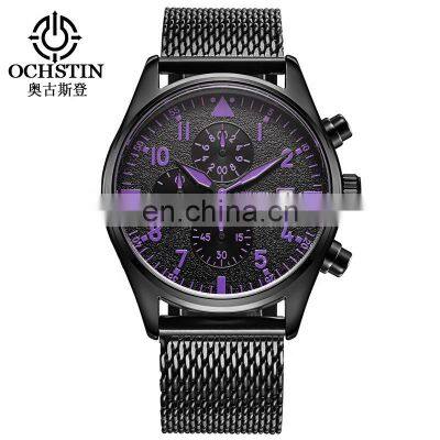 OCHSTIN GQ043B Men Businessman Watches Stainless Steel Metal Quartz Watch Wholesale Wrist photo-3