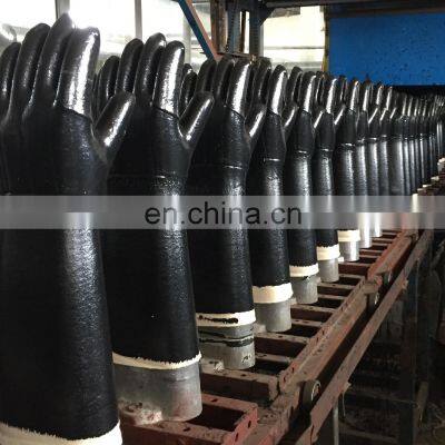 Long Cuff 500 Degree Black Cotton Lined Neoprene Industrial Kitchen Oven Frying Heat Resistant Gloves photo-3