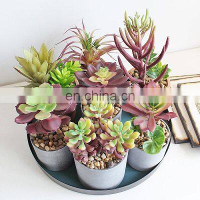 Garden Accessories Cute Lifelike Cheap Garden Decor Faux Potted Plants And Succulents Artificial Flower Plant With Plain Pot