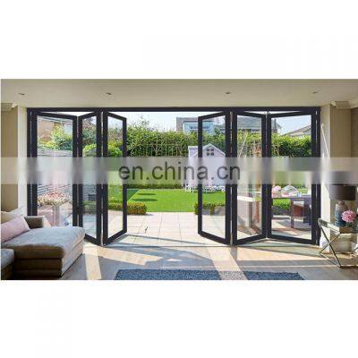 AS2047 standard aluminium alloy impact resistance metal accordion bi-folding doors with screens