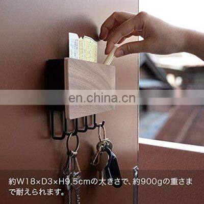 Magnetic Wall Organizer-Key Hooks & Tray for Storage Metal Wall Magnetic Key Holder Organizer photo-3