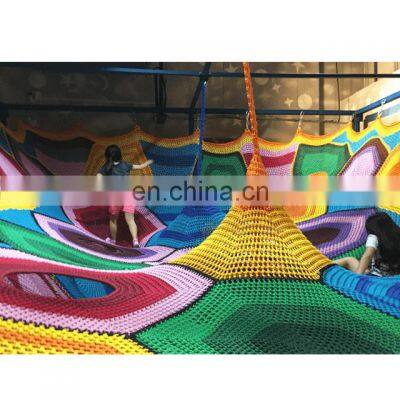 Commercial Colorful Indoor Crocheted Rainbow Climbing Net Spider Web Playground Equipment photo-4