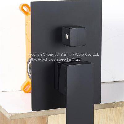 Sanitary Shower Set Wall Mounted Ultra Thin Rain Shower Head Black Showerhead 30x30cm Sanitary Bathroom System Handheld Showerhead photo-3