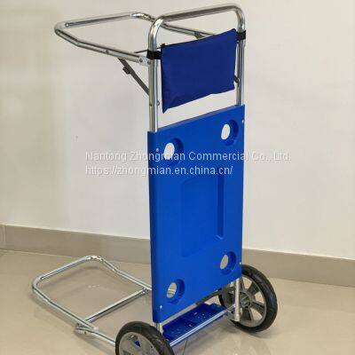 Foldable Beach BBQ Cart With Aluminum Tube PP Table and Removable Wheels photo-3