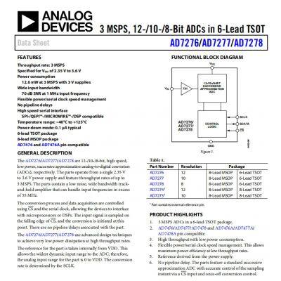 AD7276ARMZ чип аналого-цифрового преобразования в корпусе MSOP-8 ADC