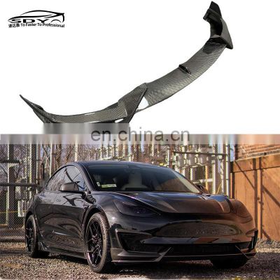 MODEL Y A Style High Quality Carbon Fiber Front Lip Front Bumper Lip Front Splitter For Tesla MODEL Y