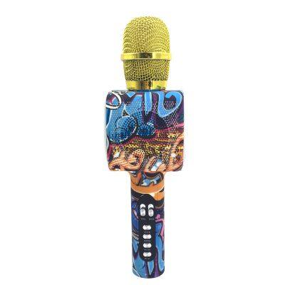 Factory OEM customized printing  Portable Mini Wireless Blue Tooth party Speaker Karaoke Microphone speaker