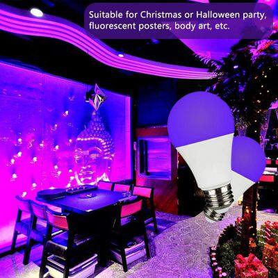 UV LED Bulb 7W A19 Bulb Light With UVA Level 395nm Glow in The Dark for Blacklight Party, Body Paint Fluorescent photo-4