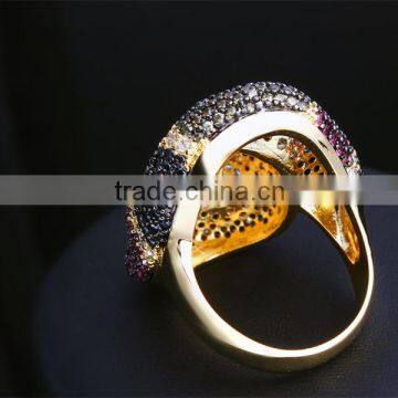 Grand Luxury Multi Color Snake Design Chunky Jewelry Bijoux Cocktail Party Ring photo-4