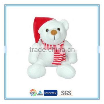 Best selling christmas items white plush teddy bear