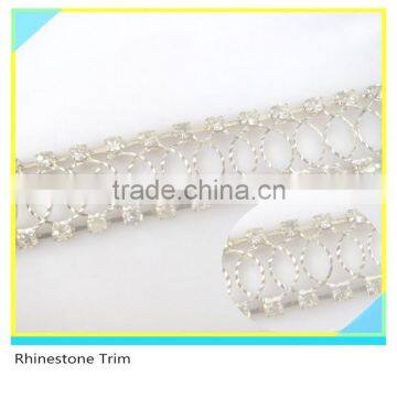 Fashion 888 Crystal Rhinestone Cup Chain 4mm 2 Rows mix Round Ring