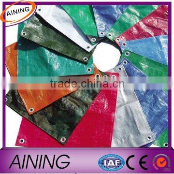 Green Orange Black Red Silvery Blue Light Blue PE Tarpaulin with Aluminum Eyelet