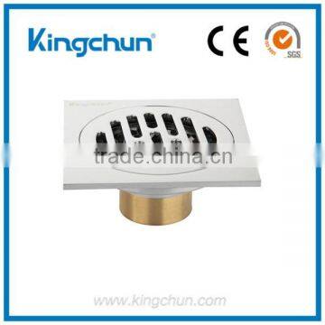 Western Style Brass Waste Floor Drain Chrome Plated Square Gate Basin Accessories (J8007-B)