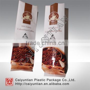 aluminum coffee bag with logo printing four/eight side-gusset sealing with valve